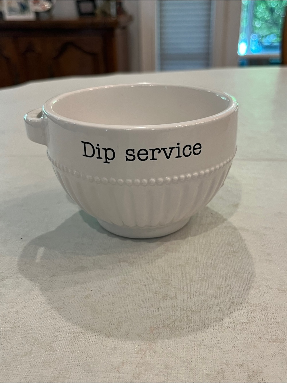 Mudpie white “Dip Service” Ceramic Dip Bowl. So cute!